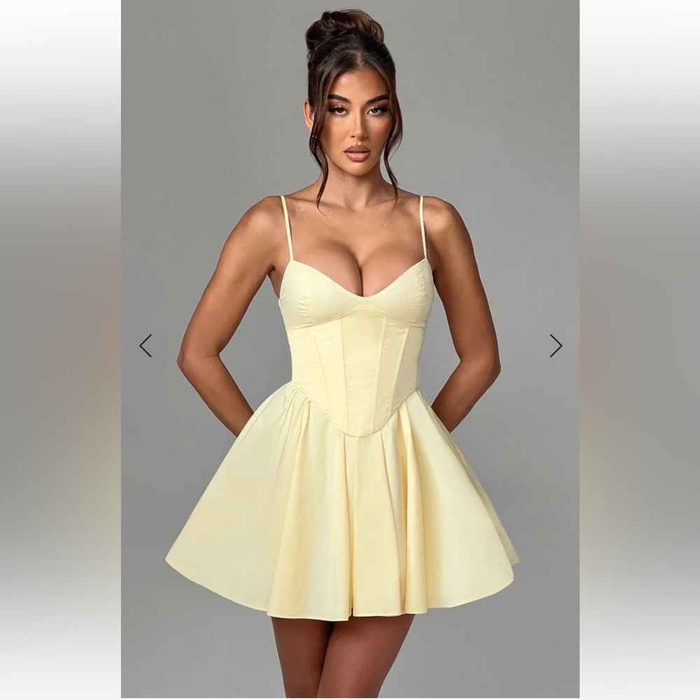 LEMON CORSET MINI DRESS.